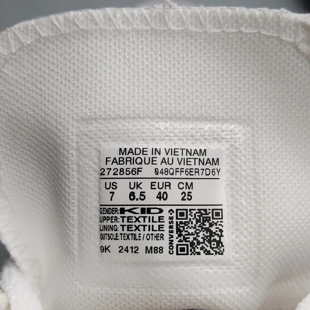 Converse Chuck Taylor All Star Platform Sneakers Kids 7 White High Top 272856F